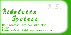 nikoletta szelesi business card