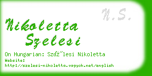 nikoletta szelesi business card